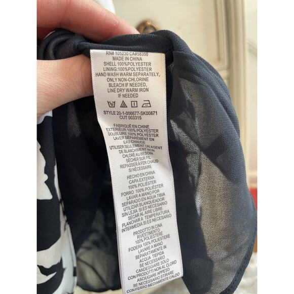 Joie Brystal High Waist MIDI Floral Black White Skirt NWT $248 Lined‎ Size 14 - Picture 5 of 9